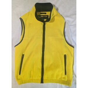 Vintage 90s EBTEK Eddie Bauer Mens Yellow Fleece Vest Size M Full Zip Outdoor